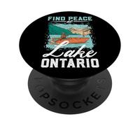 Pêche sur Le lac Ontario PopSockets PopGrip Adhésif