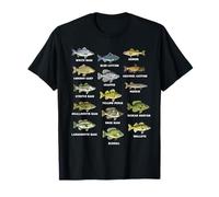 Pêche Types de Poissons d'eau Douce Espèces Biologie Pêcheur T-Shirt