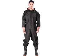 Pêche waders Pantalons de pêche imperméables épais, chaussures Wader, vêtements, maillots, costume, bottes complètes, ensemble poitrine, vêtements de pataugeoire for hommes et femmes(100 silk black,40