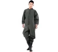 Pêche waders Pantalons de pêche imperméables épais, chaussures Wader, vêtements, maillots, costume, bottes complètes, ensemble poitrine, vêtements de pataugeoire for hommes et femmes(80 silk green,40)