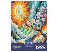 Pêcher en Fleurs Puzzles 1000 Pièces Cadeau Unique Jeu ÉduChatif Défi Jouet À De Qualité Supérieure Peinture Art pour Adultes Et Enfants 70x50cm/1000pcs