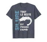 Pêcher Le Silure - Tout Le Reste est Poisson d'appât T-Shirt, Homme, Bleu Chiné, S