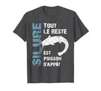 Pêcher Le Silure - Tout Le Reste est Poisson d'appât T-Shirt, Homme, Chiné Foncé, S