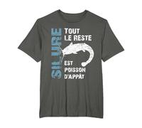 Pêcher Le Silure - Tout Le Reste est Poisson d'appât T-Shirt, Homme Grandes Tailles, Asphalte, 4X Tall