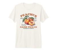 Pêches cueillies à la Main Vintage Fruit Retro Peach Graphic T-Shirt Haut de Gamme