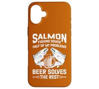Pêcheur au Saumon et à la bière Solve My Problems Pêcheur au Poisson Coque pour iPhone 16 Plus