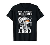 Pêcheur de 37 Ans, Les Meilleurs pêcheurs sont nés en 1987 T-Shirt Graphique avec Valeur