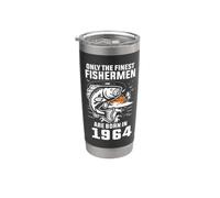 Pêcheur de 60 ans Les meilleurs pêcheurs sont nés en 1964 Gobelet isotherme en acier inoxydable double paroi