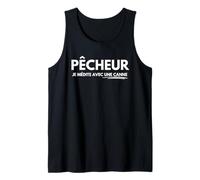 Pêcheur Je n'Attends Pas Je Médite avec Une Canne Humour Débardeur