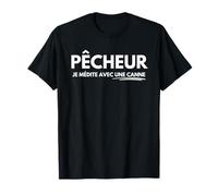 Pêcheur Je n'Attends Pas Je Médite avec Une Canne Humour T-Shirt