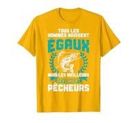 Pêcheur Meilleurs Devennent Pêcheurs Pêche Humour T-Shirt, Homme, Doré Vif, 3XL