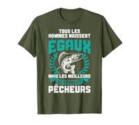 Pêcheur Meilleurs Devennent Pêcheurs Pêche Humour T-Shirt, Homme, Olive, 3XL
