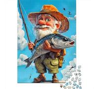 Pêcheur Personnage de Dessin animé 1000 Pièce Carton Robuste Puzzle Premium Amants De Famille Entraînement du Cerveau Décoration Murale Pack De Valeur 38x26cm/1000pcs