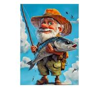 Pêcheur Poisson Nuages Puzzle, 1000 Pièces Jeu Intérieur Adulte | 38x26cm Carton, Exercice Mental, Finition Lisse, Amateurs De Puzzles, Réduction Du Stress