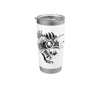 Pêcheur : Sea Devil of the Sea Blackwork Gobelet isotherme en acier inoxydable double paroi