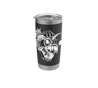 Pêcheur : Sea Devil of the Sea Blackwork Gobelet isotherme en acier inoxydable double paroi
