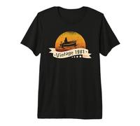 Pêcheurs Anniversaire né en 1981 Bateau de pêche Pêche T-Shirt Haut de Gamme