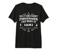 Pêcheurs Anniversaire né en 1981 Pêche Accessoires Pêche T-Shirt Haut de Gamme