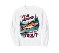 Pêchez et Trouvez la Truite Vintage Funny Fishing Sweatshirt