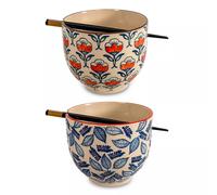 PECHINO LINE Set 2 Bols Ramen 800 ml et 2 jeux baguettes WD Lifestyle