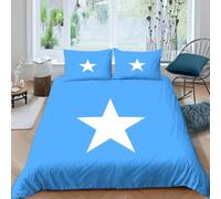 Pechiwuo Housse de Couette 3D Bleu, Parure de Lit 140x200 cm Géométrie 1 Personne Hiver Microfibre Imprimée Housse Couette 140x200 cm + 2 Taies d'oreiller 65x65 cm T997