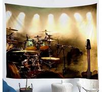 Pechiwuo Tenture Murale Batterie Tapisserie Murales 150 x 200 cm Musique Tapisseries Tenture Murale 3D Musique Grande Tapisserie Pour Salon Chambre D935
