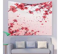 Pechiwuo Tenture Murale Fleurs de Cerisier Tapisserie Murales 200 x 200 cm Japon 3D Tapisseries Tenture Murale Fleurs Grande Tapisserie Pour Chambre Salon Dortoir Murale Décoration G.1057