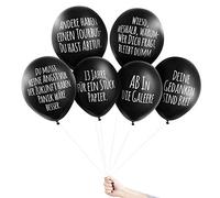 Pechkeks 4501004 Ballons Anti-fête Noirs avec Citations obliques Noir