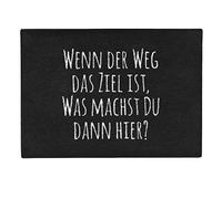 Pechkeks Paillasson avec Inscription en Allemand « Wenn der Weg das Ziel ist » (Dimensions 70 x 50 cm antidérapant, Lavable, Noir), 70 x 50 x 1