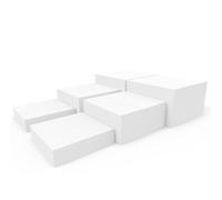 PecMuikee Lot de 6 rehausseurs de buffet pour table de buffet, présentoir pour restauration, desserts, objets de collection, bijoux, figurines, affichage cube en acrylique avec fond creux, 20,3 cm,