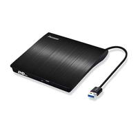Pecosso Lecteur CD/DVD Externe USB 3.0 Portable Slim CD/DVD-RW pour Tous Les Ordinateurs Portables/PC Noir
