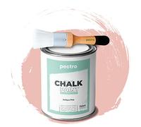PECTRO Chalk Paint 750ml + Brosse en Bois Spéciale Pack - Peinture à la Craie pour Meuble - Deco Maison et Vintage - Effet Craie (Rose Antique)