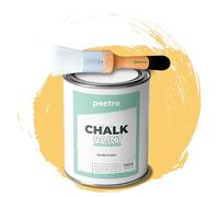 PECTRO Chalk Paint Peinture 750ml + Brosse en Bois Spéciale Pack - Effet Craie Crème Vanille - Déco Maison et Vintage