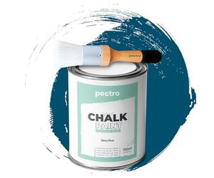 PECTRO Chalk Paint Peinture 750ml + Brosse en Bois Spéciale Pack - Effet Craie pour Meuble Bois - Déco Maison et Vintage