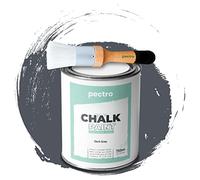 PECTRO Chalk Paint, Peinture à la Craie 750 ml + Pinceau (GRIS FONCÉ)