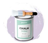 PECTRO Chalk Paint Peinture Craie 750ml + Brosse en Bois spéciale Pack - Peinture à la Craie pour Meuble Bois - Deco Maison et Deco vintage - Peinture Meuble Bois Effet Craie (Lavande Douce)