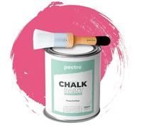 PECTRO Chalk Paint Peinture Craie 750ml + Brosse en Bois spéciale Pack - Peinture à la Craie pour Meuble Bois - Deco Maison et Deco vintage - Peinture Meuble Bois Effet Craie (Rose Puissante)