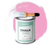 PECTRO Chalk Paint Peinture Craie 750ml + Brosse en Bois spéciale Pack - Peinture à la Craie pour Meuble Bois - Deco Maison et Deco vintage - Peinture Meuble Bois Effet Craie (Rose Douce)