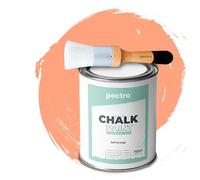 PECTRO Chalk Paint Peinture Craie 750ml + Brosse en Bois spéciale Pack - Peinture à la Craie pour Meuble Bois - Deco Maison et Deco vintage - Peinture Meuble Bois Effet Craie (Orange Douce)