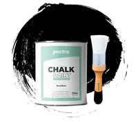 PECTRO Peinture à la Craie pour Meuble bois 750ml + Brosse Spéciale Inclus - Pack Chalk Paint Effet Craie Vintage - Rénovation Maison Sans Ponçage - Finition Mate (NOIR PROFOND)