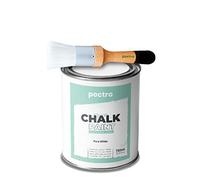 PECTRO Peinture à la Craie pour Meuble Bois 750ml + Brosse Spéciale Inclus - Pack Chalk Paint Effet Craie Vintage - Peinture Rénovation Maison Sans Ponçage - Finition Mate (Blanc Pur)