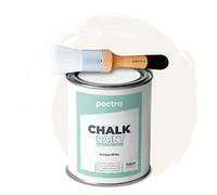 PECTRO Peinture à la Craie pour Meuble Bois 750ml + Brosse Spéciale Inclus - Pack Chalk Paint Effet Craie Vintage - Peinture Rénovation Maison Sans Ponçage - Finition Mate (BLANC ANTIQUE)