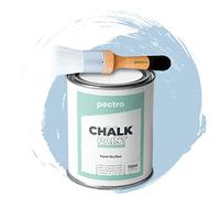 PECTRO Peinture à la craie pour meubles 750 ml + lot spécial de pinceaux à bois - Peinture pour meubles sans ponçage - Bois Piant - Couleurs à la craie à effet pastel (bleu ciel)