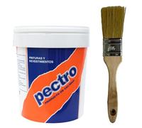 PECTRO Peinture blanche anti humidité 750 ml - Kit avec pinceau - peinture mate respirante intérieurs murs et plafonds, cuisine, salle de bains, sous-sol