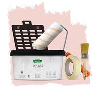PECTRO Peinture Une Couche 4L (6,3kg) Kit Rouleau, pinceau, grille et ruban - Peinture Mur et Plafond Interieur Couleurs Chaudes - Ultra Couvrante et Lessivable, finition Mate