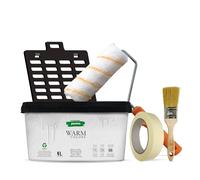 PECTRO Peinture Une Couche 4L (6,3kg) Kit Rouleau, pinceau, grille et ruban - Peinture Mur et Plafond Interieur Couleurs Chaudes - Ultra Couvrante et Lessivable, finition Mate