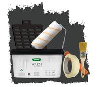 PECTRO Peinture Une Couche 4L (6,3kg) Kit Rouleau, pinceau, grille et ruban - Peinture Mur et Plafond Interieur Couleurs Chaudes - Ultra Couvrante et Lessivable, finition Mate