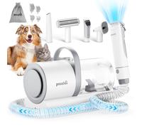 Pecute Aspirateur Poil de Chien et Chat, Professionnelle Tondeuse Chien, 12000 Pa 4 en 1 Kit Toilettage Chiens, 1.5L Capacité, 8 Accessoires, Silencieuse Ultra-Récipient, Absorbe 99% des Poils