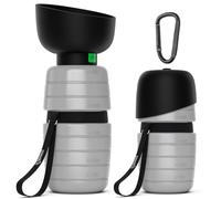 Pecute Bouteille d'eau pour Chien, Gourde Chien Portable 850ml Promenade, Gourde Anti-Fuite Non-Toxique, Balade Voyage Randonnée, 2 in 1 Pet Water Bottle
