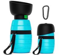 Pecute Gourde Chien Portable 500ml, Bouteille d'eau pour Chat Chien Promenade, Gourde Anti-Fuite Non-Toxique, Balade Voyage Randonnée, 2 in 1 Dog Water Bottle